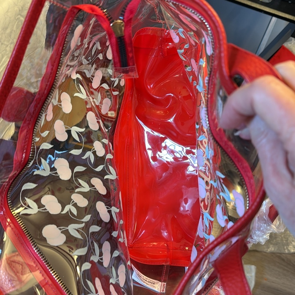 Ed Hardy Transparent Tote with Red Cherry Design - Picture 5 of 7